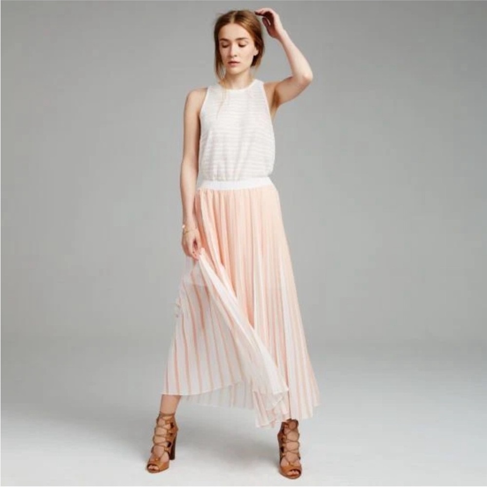 Club Monaco Pink Pleated Maxi Skirt size 00